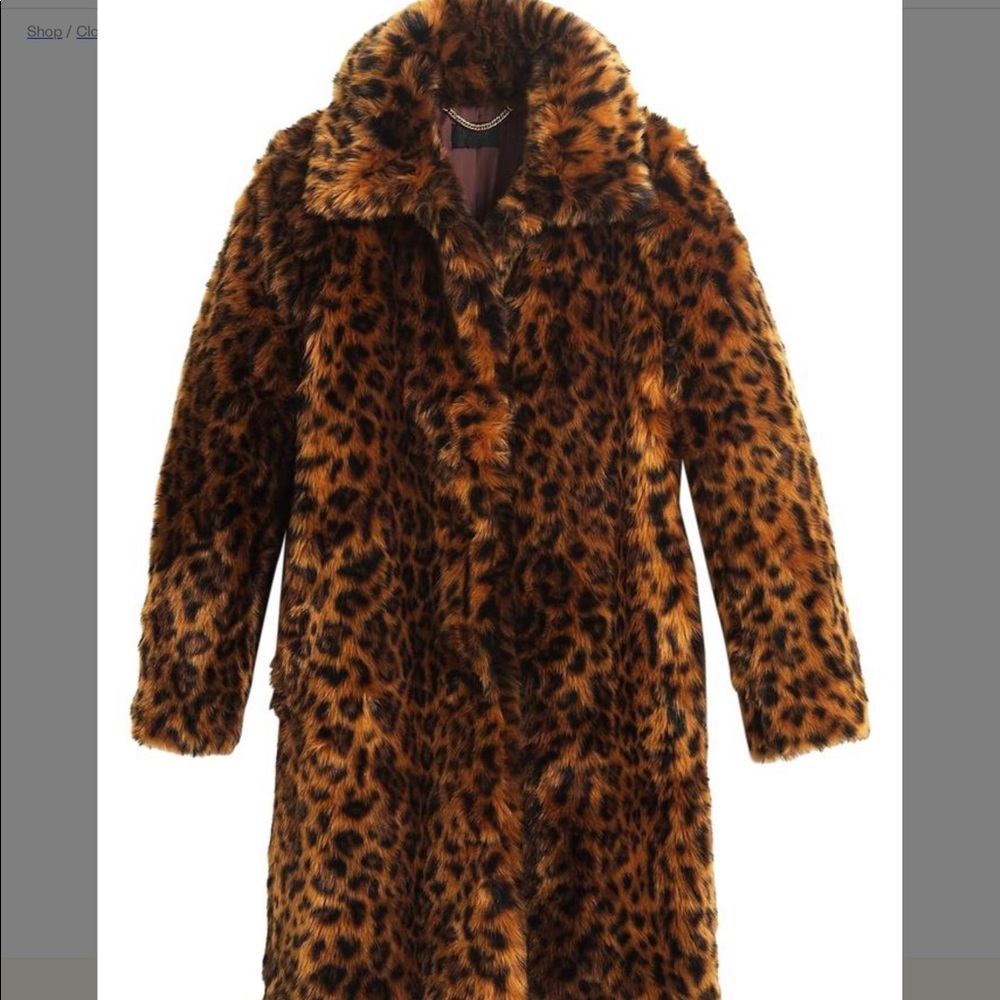 JCrew Leopard-print Faux Fur Coat NWT XXS fits XS